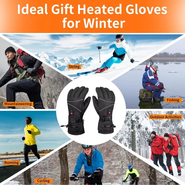 10000mAh Battery Rechargeable Electric Heated Gloves Thermal Motorcycle Gloves - Image 3