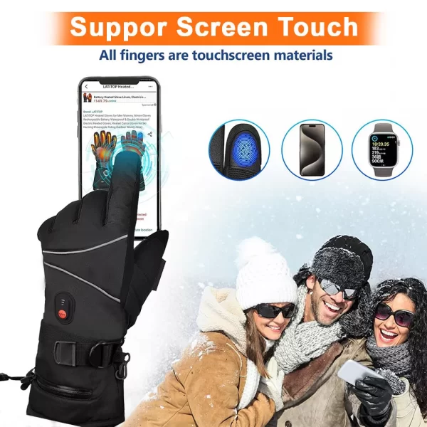 10000mAh Battery Rechargeable Electric Heated Gloves Thermal Motorcycle Gloves - Image 6