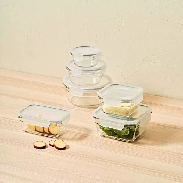 Glasslock Premium Food Storage Boxes Safe Tempered Glass with Lids 26 Piece Set - Image 3